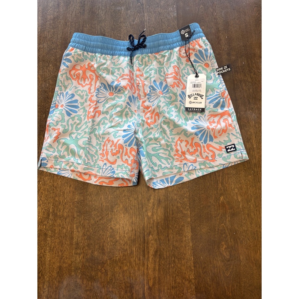 Billabong Good Times Layback Board Shorts Mens Small Blue Coral ABYJV00135 NEW
